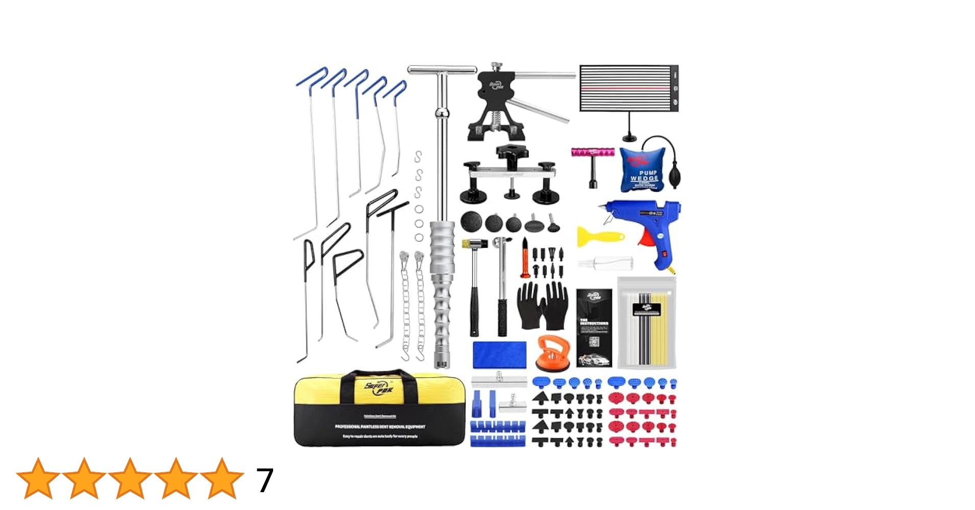 VEVOR Paintless Dent Removal Rod Kit Dent Removal Tools 20 Pcs Hand Tool Set, EB