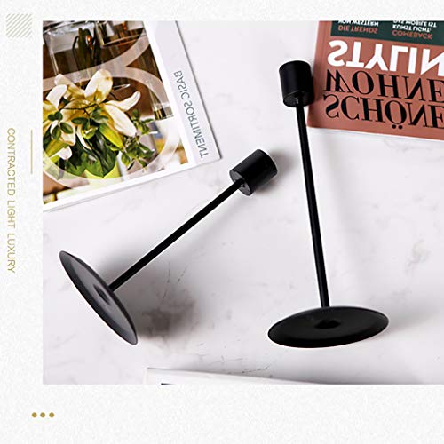 STKYGOOD Candle Holders for Candlesticks Christmas 2 PCS Candle Holders for Pillar Candles Candle Holders for Long Candles for Living Room/Dinning Room Table Decoration (Black)