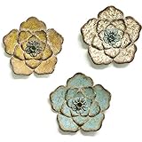 Stratton Home Decor Set of 3 Rustic Flower Wall Decor, Multicolor