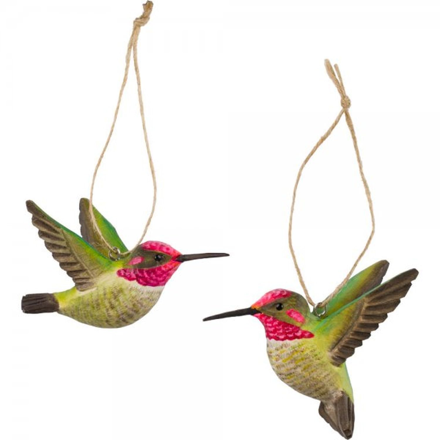 WILDLIFEGARDEN Wildlife Garden WG4675 DecoBird Annakolibri - Hand Carved Decorative Wooden Birds, North American Birds