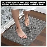 GC GAVENO CAVAILIA Premium 2 Piece Pebble Bath Mat Non Slip Pedestal Set, Extra Absorbent 100% Memory Foam Bathroom Toilet Rug, Regular (50x80, 50x40 cm), Grey - Image 5