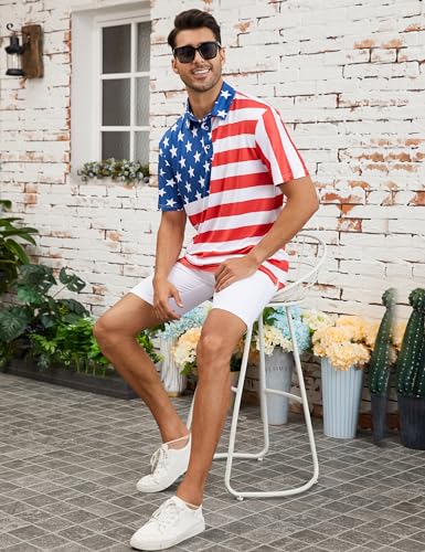 Mens Polo Shirts Short Sleeve Print Golf Shirts Gifts for Men3