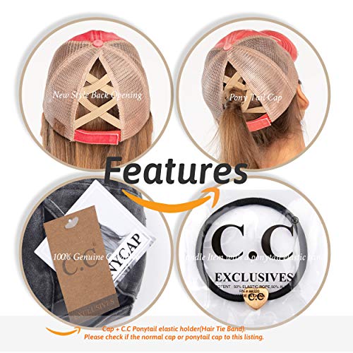 Image of C.C Exclusives Hatsandscarf Washed Distressed Cotton Denim Ponytail Hat Adjustable Baseball Cap (BT-13)