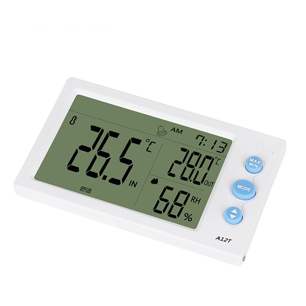 JFDBGU Misuratore Digitale di Temperatura e umidità a Grande Schermo Termometro elettronico for Interni Domestici Igrometro for Esterni