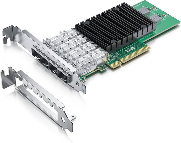 10G NIC,Quad SFP+,10GbE Scheda di rete Ethernet,SPEC compatible to X710-DA4,con Intel XL710-BM1 Chip,supporto Windows Server/Linux/VMware (non supporto X11, MAC)