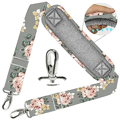Image of ZINZ Shoulder Strap 78 inch Universal Handbag Strap with Ultra-thick Fixed Padded and Dual Balanced Adjustable Buckles Shoulder Crossbody Strap for Briefcase Messenger Bag Laptop bag Luggage,Gray rose