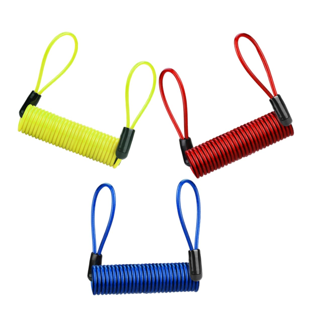 SUPVOX 3pcs Bicycle Security Reminder Cable Durable Theft Spring Lock Wire for Disc Brake Locks Safety for Motorcycles Bikes and Scooters