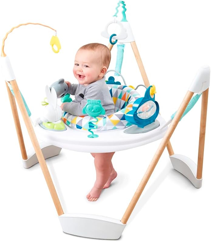 Evenflo Exersaucer Wood Frame Jumper, Woodland Wonder