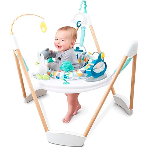 Evenflo Exersaucer Woodland Wonder Baby Activity Center - 13+ Colorful Activities with Full 360-Degree Spin and Enhanced Springs for Bouncing Fun