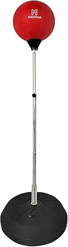 Miniatura 4 de Saco de boxeo con soporte para kickboxing, MMA y entrenamiento de reflejo - Juego de boxeo independiente con bolsa de velocidad y guantes - Altura