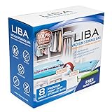 LiBa Space Saver Vacuum Storage Bags (Pack of 8) with Free Hand Pump - for Clothes Blankets Duvets Comforters Pillows Travels, Works with Any Vacuum Cleaner, Save Space by 80% (1, Large)