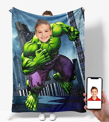 ROYAMS Custom Superhero Blanket for Kids Personalized Superhero Blankets for Boys