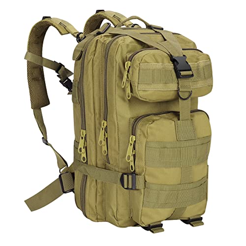 jianyana Mochila táctica militar, mochila de senderismo, senderismo, camping, táctica, Molle, para hombre, bolsa de viaje de 25 L, caqui, L