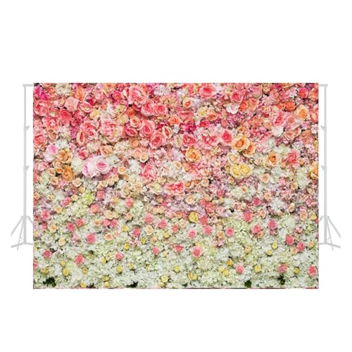 jiuzcare Fondo Fotografia 2,1 x 1,5m Fondo de Foto de Pantalla Flores Portátil Plegable Fondos Fotográficos para Cumpleaños Wedding Party Vídeo, c-1470