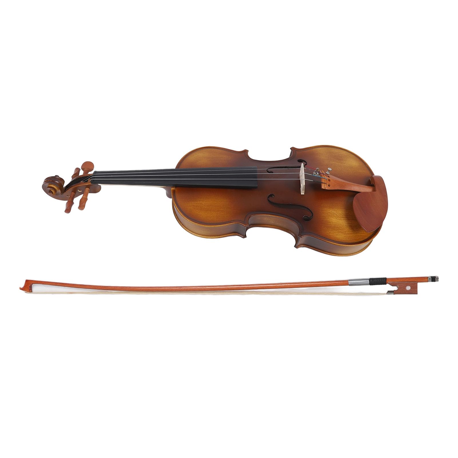 Kit per Violino 4/4, Kit per Violino in Legno Pieno di Acero Fiammato con Custodia Rigida, Colofonia, Poggiaspalla, Accordatore e Corde Extra per Principianti, Bambini e