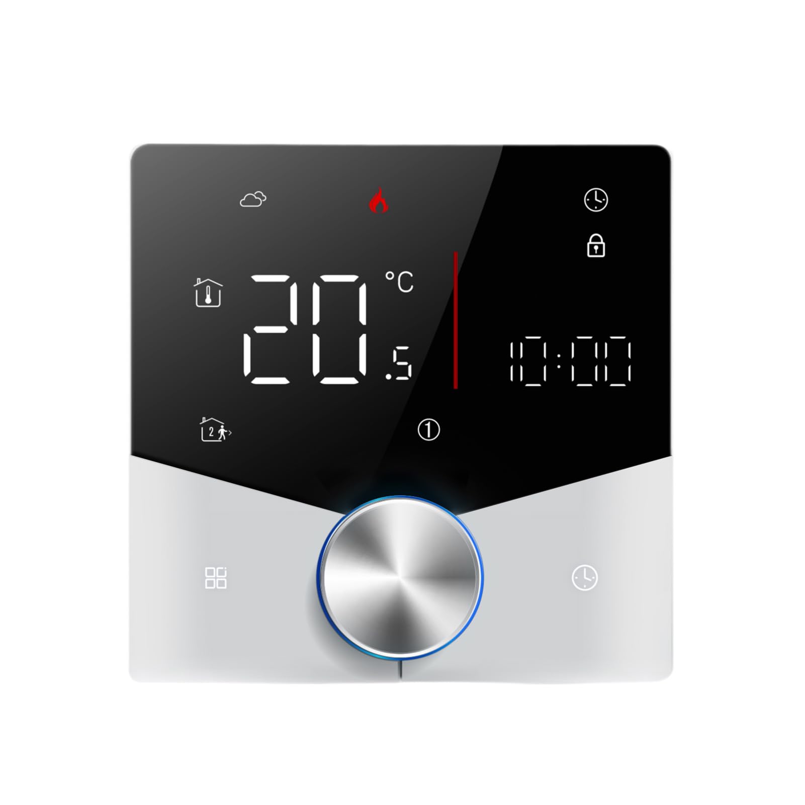 Garosa Drahtloser Matter-Thermostat, Digitaler, Programmierbarer WiFi-Thermostat mit Touchscreen und Sprachsteuerung für die Heizung zu Hause bei 41 Bis 95 Grad Fahrenheit (Elektrische Heizung)