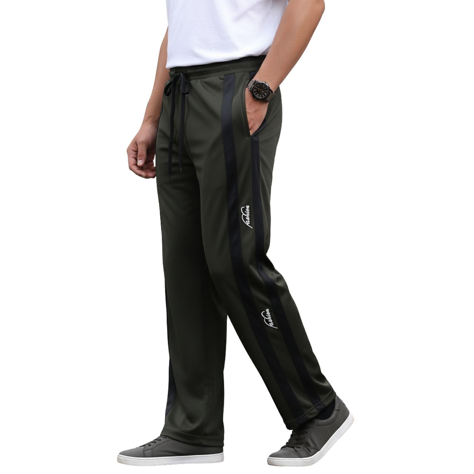 Men’s Striped Track Pants | Side Stripe Design | Regular Fit | Casual & Athleisure Wear |Pack of 1-MMJ-53-picture-41