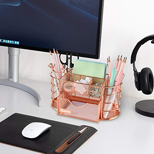 Spacrea Desk Organizers And Accessories, Office Organizer Pencil Holder For Desk, Desk Office Supplies Organizer (Rose Gold) #TOP5