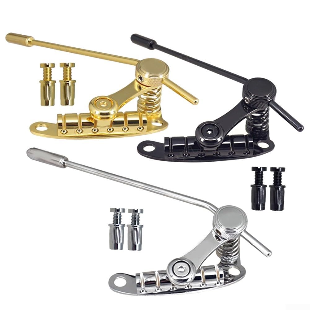 Jazz Guitarra Tremolo Vibrato Puente Cordal, Para SG Les Paul LP Estilo Guitarra Piezas de Repuesto Oro, 103 * 55 * 46.5 mm (Negro)