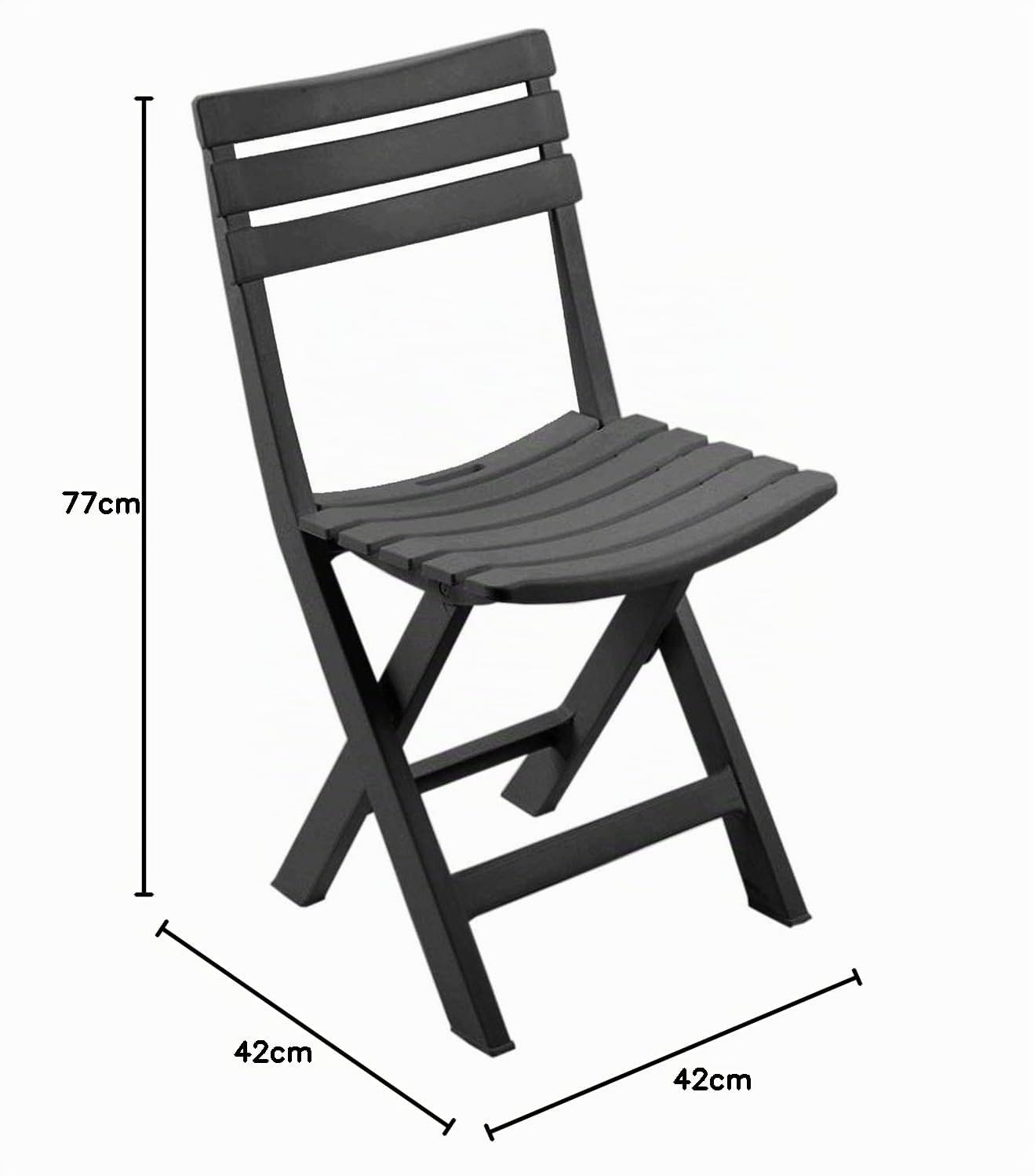 Mojawo Lot de 2 chaises pliantes confortables pour terrasse, jardin, balcon et camping – Fauteuil pliant résistant aux intempéries – Anthracite