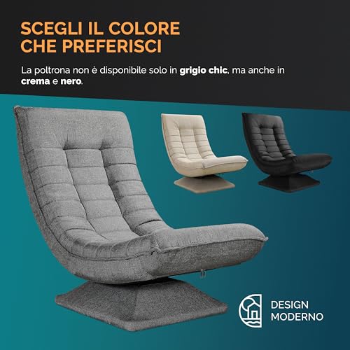 Casaria® Poltrona Relax Da Lettura Con Schienale Regolabile 360° Pieghevole Portata 150Kg 60X105X87Cm Sedia Da Pavimento Imbottita Salotto Gaming - 7