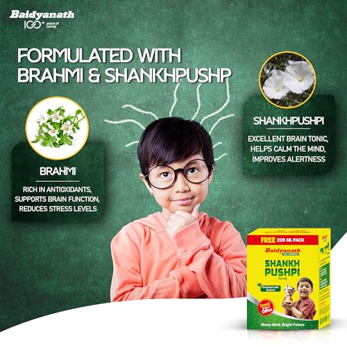 Image of Baidyanath Shankhapushpi Sharbat - 450 ml with Free Sharbat - 220 ml