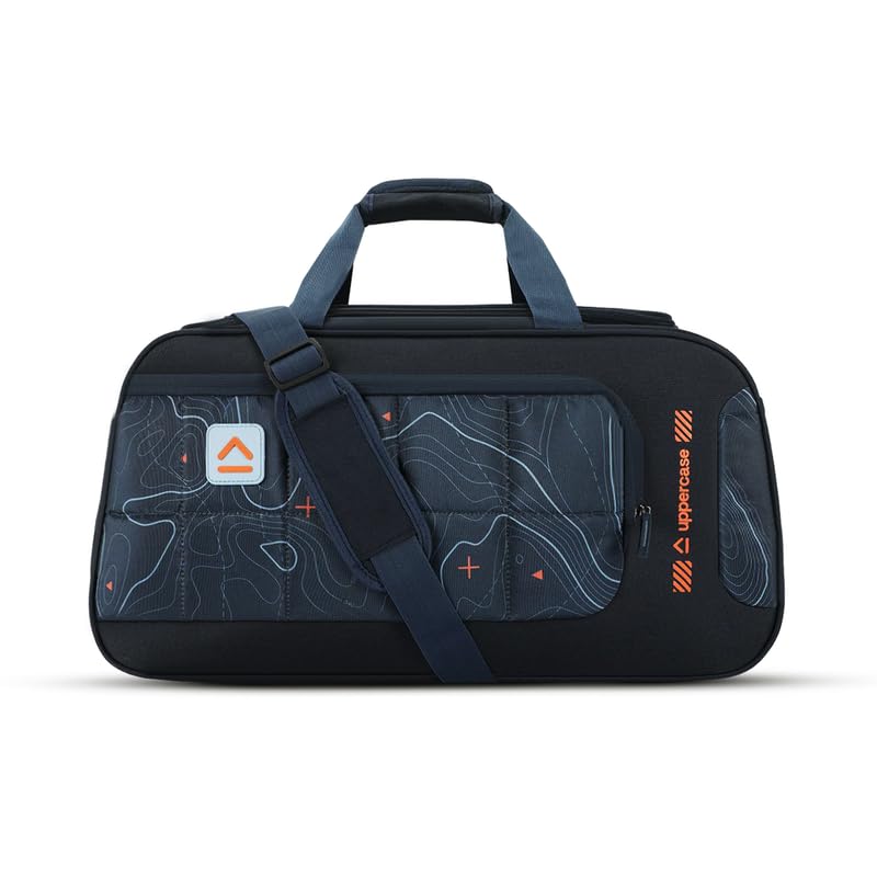 Image of uppercase Topo 50cm Duffle Bag | 36 LTS | Dust Resistant Travel Bag | Spacious Main Compartment | Adjustable Shoulder Strap |Sustainable Duffle Bag for Women & Men | 1500 Days Warranty (Blue)