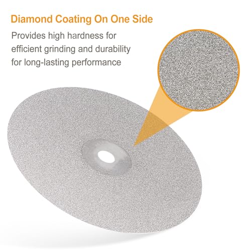Disco plano de diamante de 8 pulgadas HARFINGTON con eje de 1/2 pulgada grano 80 a 500 para piedra 3
