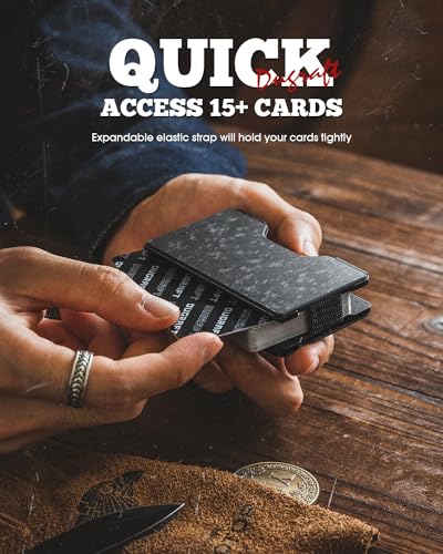 DUGRAFT Slim Wallet for Men Minimalist Metal Credit Card Holder RFID Blocking Front Pocket for 15+ Cards, Easily Removable Money & Cards2