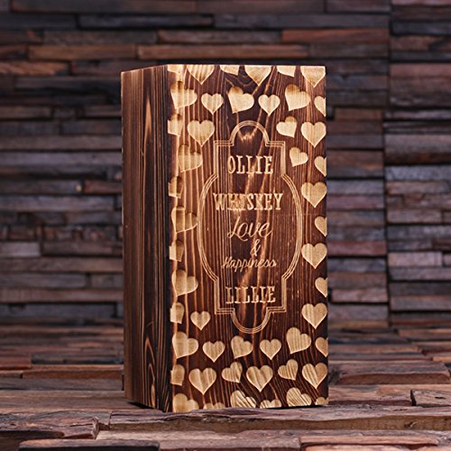 Teals Prairie & Co. Personalized Valentines Day Whiskey Decanter with Wood Gift Box