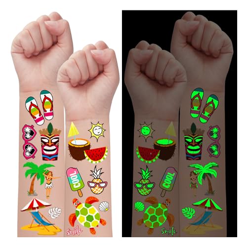 Partywind TS00347 20 Sheets Luminous Hawaiian Tattoos cover