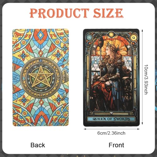 Image of PATPAT 78 Tarot Cards Telling Game Beginner's Tarot Card Deck Mystical Church-Themed Beautiful Illustration Guiding Cards for Self Discovering, Personal Reflection, Divination, Gift