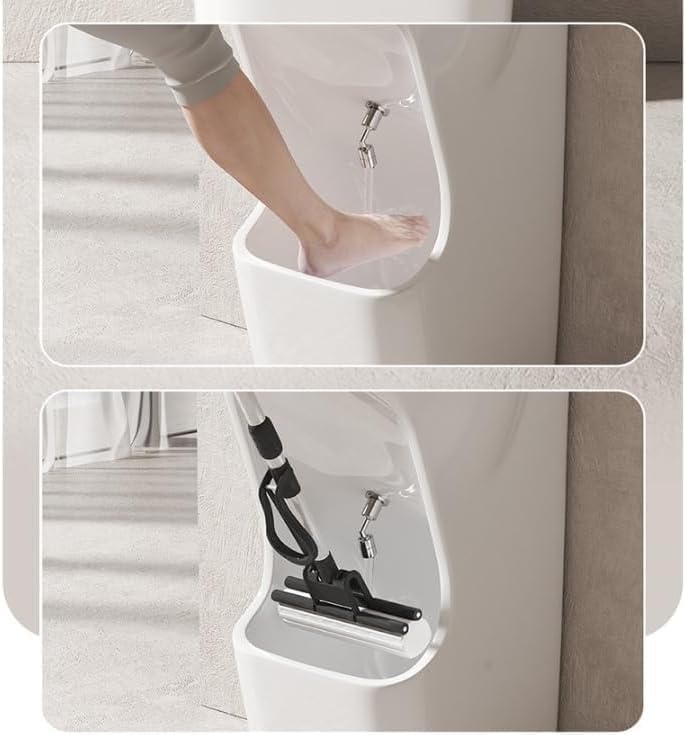 Lavabo de cerámica de doble etapa, grifo giratorio de 360 grados con zona de lavado de pies, fregadero vertical Wudu para rituales de baño, diseño de porcelana resistente, kit completo de accesorios
