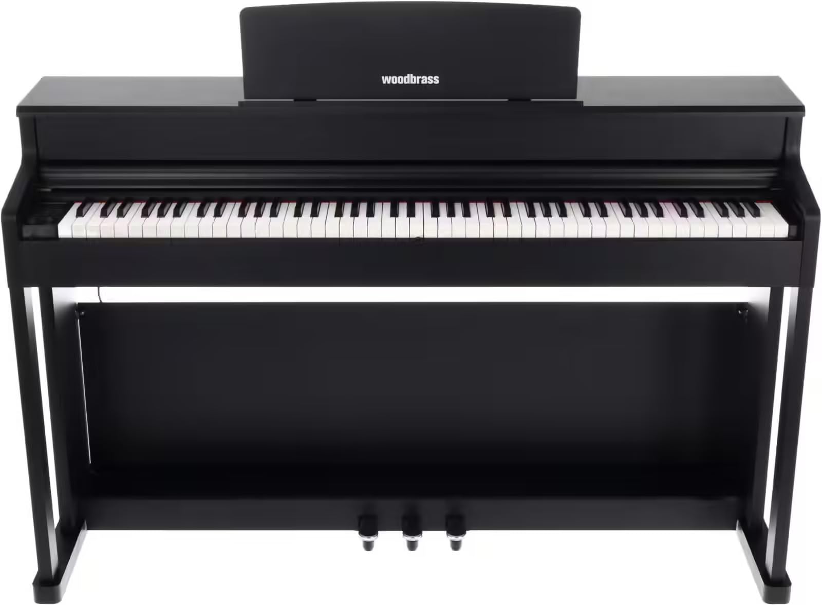 Woodbrass DP2 MK2 Piano Numérique Meuble 88 Notes Toucher Lourd PHK – Clavier Hammer Action, 192 Voix, Bluetooth, USB MIDI/Audio, 3 Pédales, 29 Sonorités, Double Casque, Noir