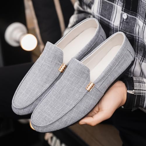 Loafers for Men Round Toe Suede Solid Color Cloth Shoes Flexible Slip Resistant Anti-Slip Classic Slip-ons2