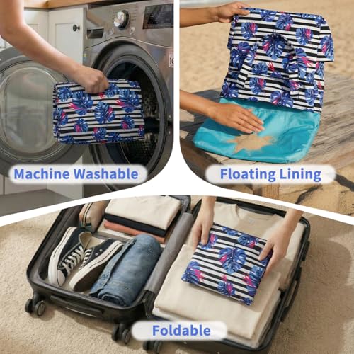 Image of Kasqo Beach Tote Bag for Women, 22L Waterproof Sandproof Medium Packable Travel Bag with Zipper for Pool Gym Shopping