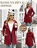 Vancavoo Zip up Hoodie Women Fleece Long Sleeve Sweatshirts Ladies Casual Fall Jacket Lightweight Coat Loose Hooded Outwear with Pockets,Wine red,S #3