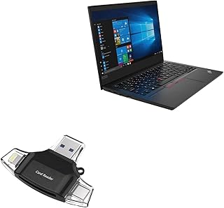 BoxWave Smart Gadget Compatible with Lenovo ThinkPad E14 (20TA) - AllReader SD Card Reader, microSD Card Reader SD Compact USB - Jet Black