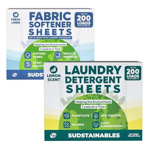 Fabric Softener Sheets for Washer bundle with Lemon 100 Sheets Laundry Detergent Sheets Cover