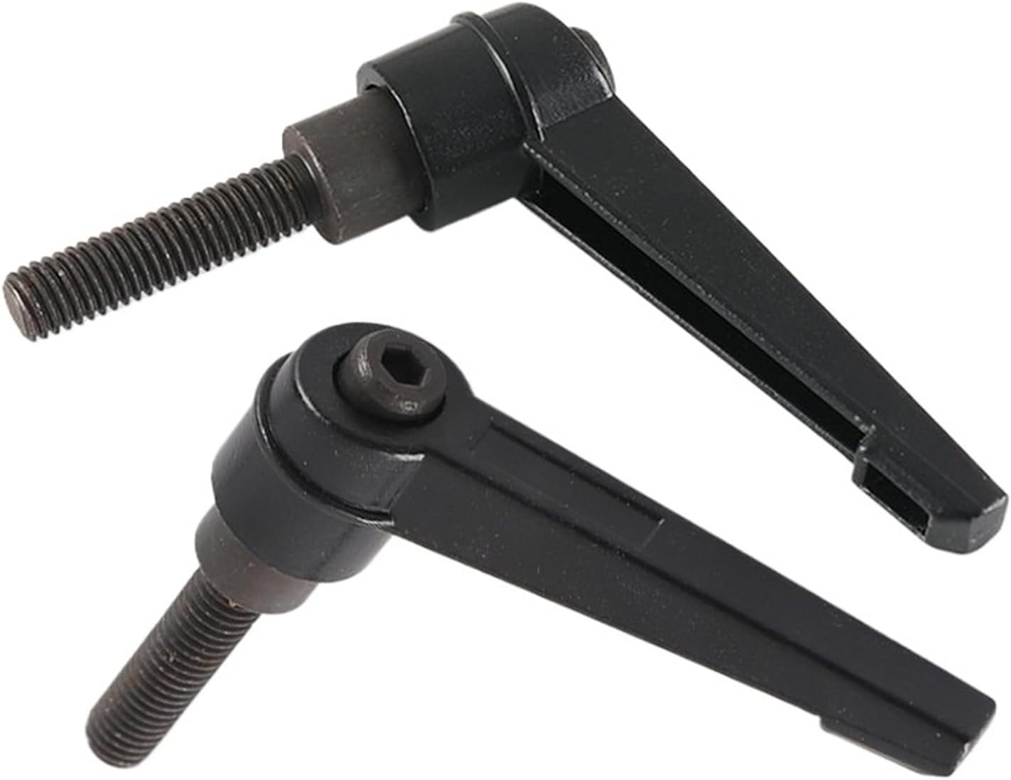 M5-M16 Male Thread Metal Adjustable Handle Lever 2pcs Black Knobs(M10*80 * 20)