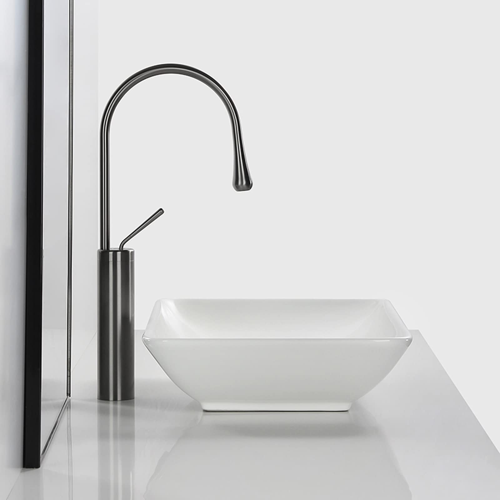 Umywalka Nablatowa Prostokątna, Biała, Porcelanowa, Ceramiczna, Umywalka Nablatowa, Umywalka Artystyczna, Umywalka Nablatowa Z Białym Wysuwanym Blatem, Biała, 58 Cm,White-70cm