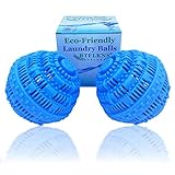 BTFLKNS Laundry Balls Set, Eco-Friendly Washing Ball, Super Washing Machine soap Ball, Large Size Household can be reused 2000 Times,All Natural Non-Chemical Detergent(2Pack, Blue)