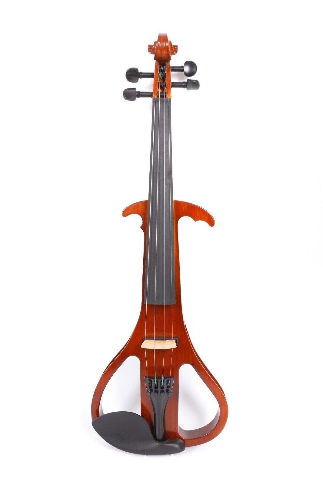 YoungMonic 4 String Electric Violin 4/4 Full Size Silent Violin Ebony Fittings Case Brown (4/4 Electric Violin)