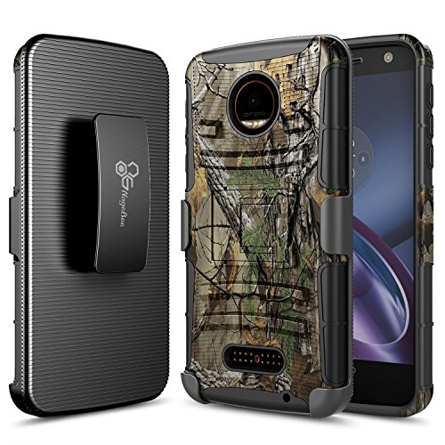 Moto Z Case, NageBee Belt Clip Holster Defender Heavy Duty Shockproof Kickstand Dual Layer Combo Rugged Armor Durable Ultra Protection Case for Motorola Moto Z Droid Edition -Camo