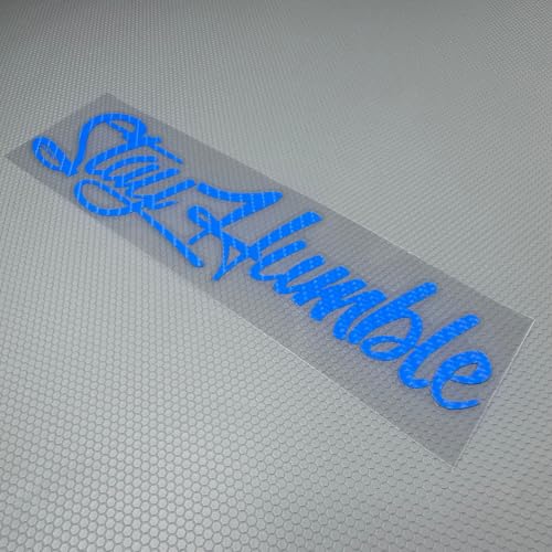 Image of Car Stickers for Stay Humble Auto Front Rear Windshield Window Decal Vans Truck Window Tail Decoration (Carbon Fibre Blue, 500x125mm)