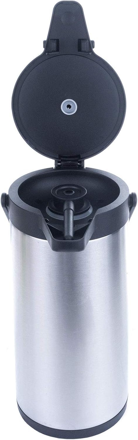 2x Thermoskanne 3 Liter Pumpkanne Kaffee Teekanne Warmhalte Airpot Isolierkanne Doppelwandig Getränkespender Kaffeekanne Thermo Isolierflasche mit Pumpe Edelstahl Für Camping Unterwegs Getränkekühlung