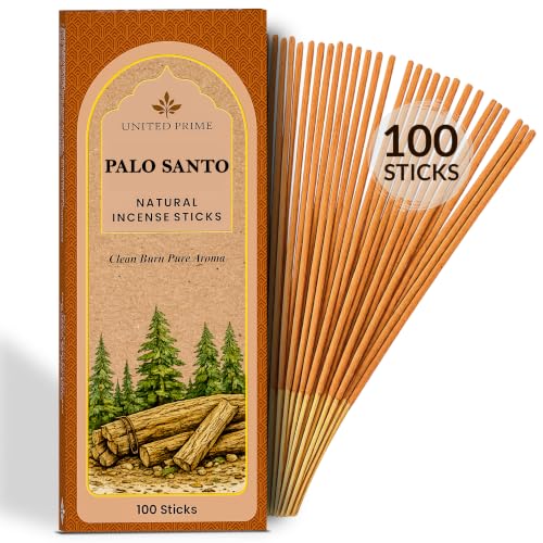 Palo Santo Incense Sticks 100 Sticks Organic Non Toxic Insence No Charcoal Clean Burning 100% Natural sustainably harvested Spiritual Healing Calming Aroma for Positive Vibes