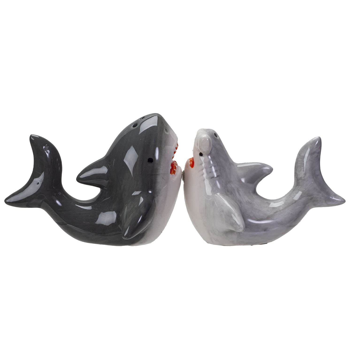 Salière et poivrière en céramique Requin Couple pour sel et poivre