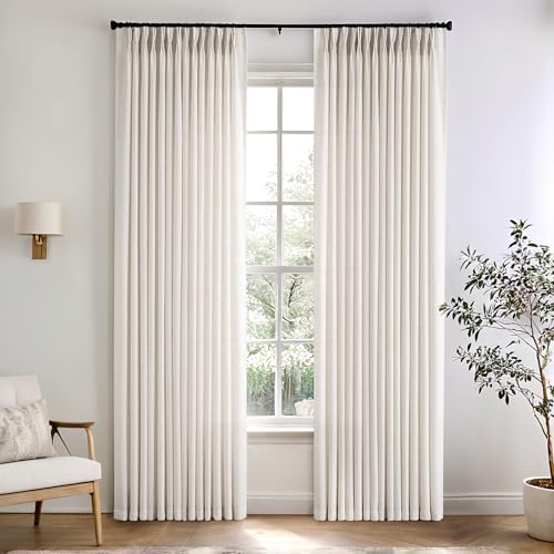 Memory Trained Pinch Pleated Curtains 86 Inches Long, Viral Linen