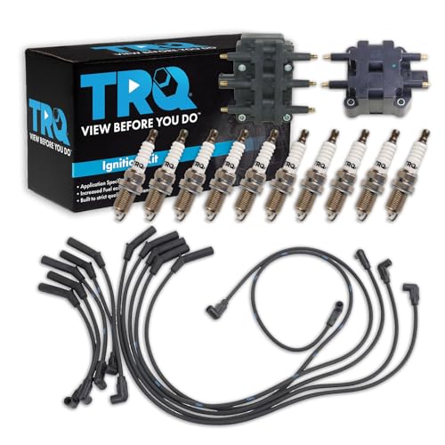 TRQ Ignition Coil and Spark Plug Kit 13 Piece Iridium Spark Plugs Compatible with 1995-1996 Dodge Ram 2500 1995-1996 Ram 3500